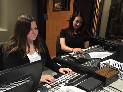 SDSU students in Yeager Media Center control room during On Call with the Prairie Doc